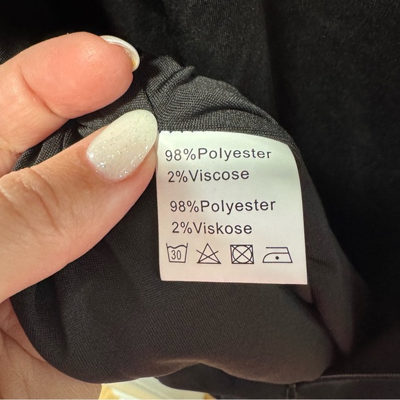 Grace Karin Black Floral Chiffon‎ Dress NWT size 22W Split Sleeve Blue Flowers - Picture 8 of 11